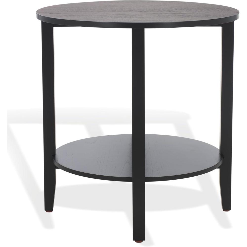 image:imageSAFAVIEH Couture Collection Leonardi Natural Brown Round Top Accent TableBlack