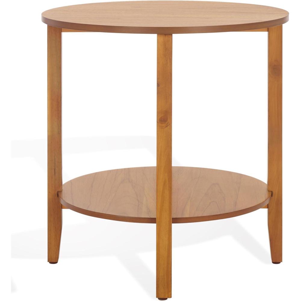 image:imageSAFAVIEH Couture Collection Leonardi Natural Brown Round Top Accent TableNatural