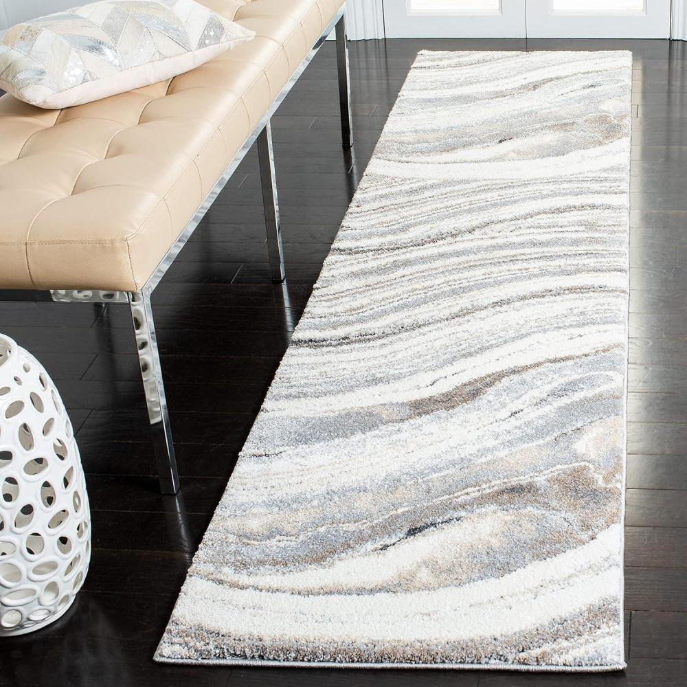 image:imageSAFAVIEH Cyrus Shag Collection Area Rug  9 x 12 Ivory amp Grey Modern Abstract Design NonShedding amp Easy Care 08inch Thick Ideal for High Traffic Areas in Living Room Bedroom CYR124AIvoryGrey
