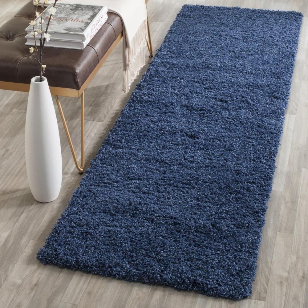 image:imageSAFAVIEH Laguna Shag Collection Area Rug  8 x 10 Sand Solid Design NonShedding amp Easy Care 2inch Thick Ideal for High Traffic Areas in Living Room Bedroom SGL303CBlue