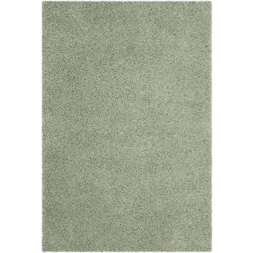 image:imageSAFAVIEH Laguna Shag Collection Area Rug  8 x 10 Sand Solid Design NonShedding amp Easy Care 2inch Thick Ideal for High Traffic Areas in Living Room Bedroom SGL303CLight Sage