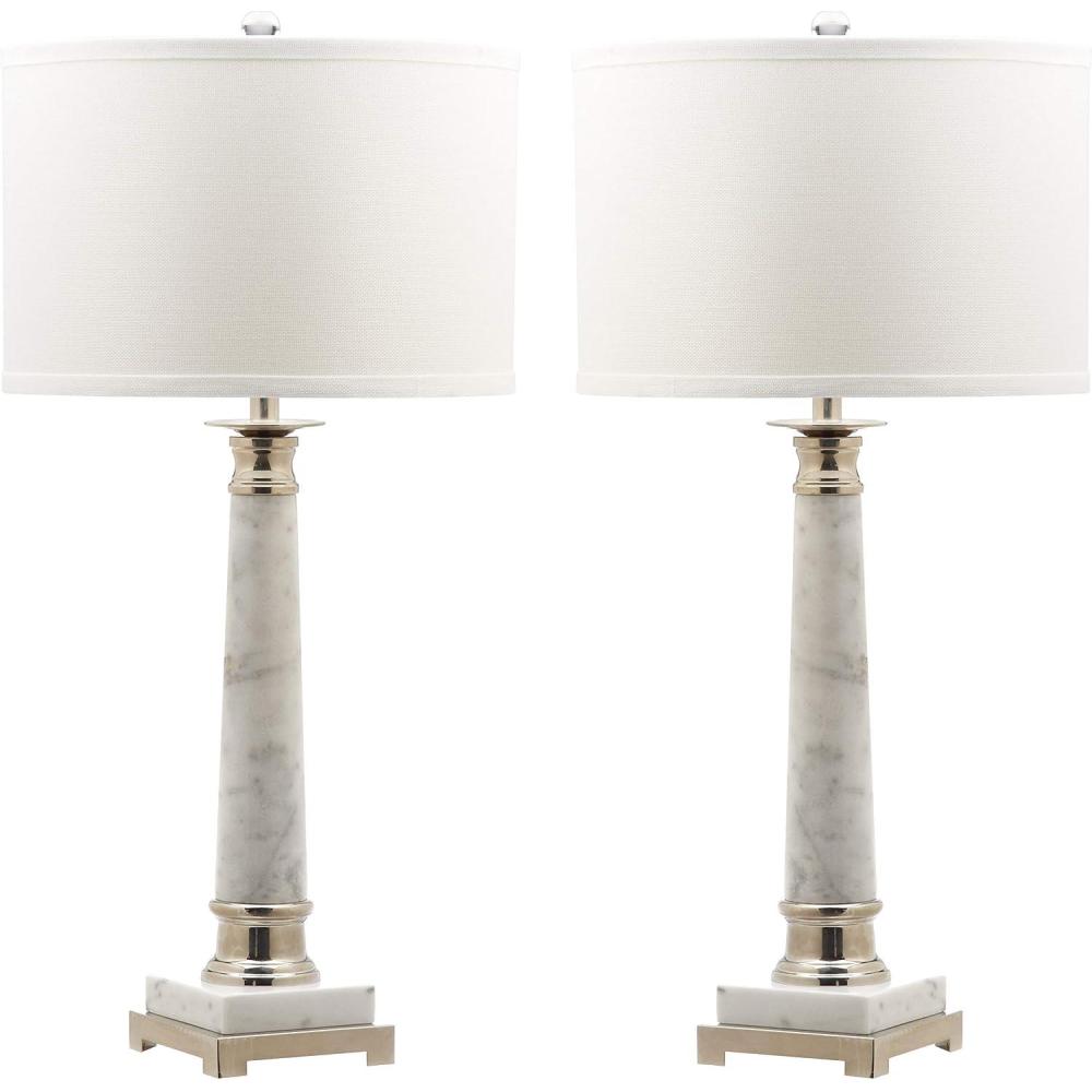 image:imageSAFAVIEH Lighting Collection Colleen Modern White Marble 31inch Bedroom Living Room Home Office Desk Nightstand Table Lamp Set of 2 LED Bulbs IncludedMarble  Set of 2