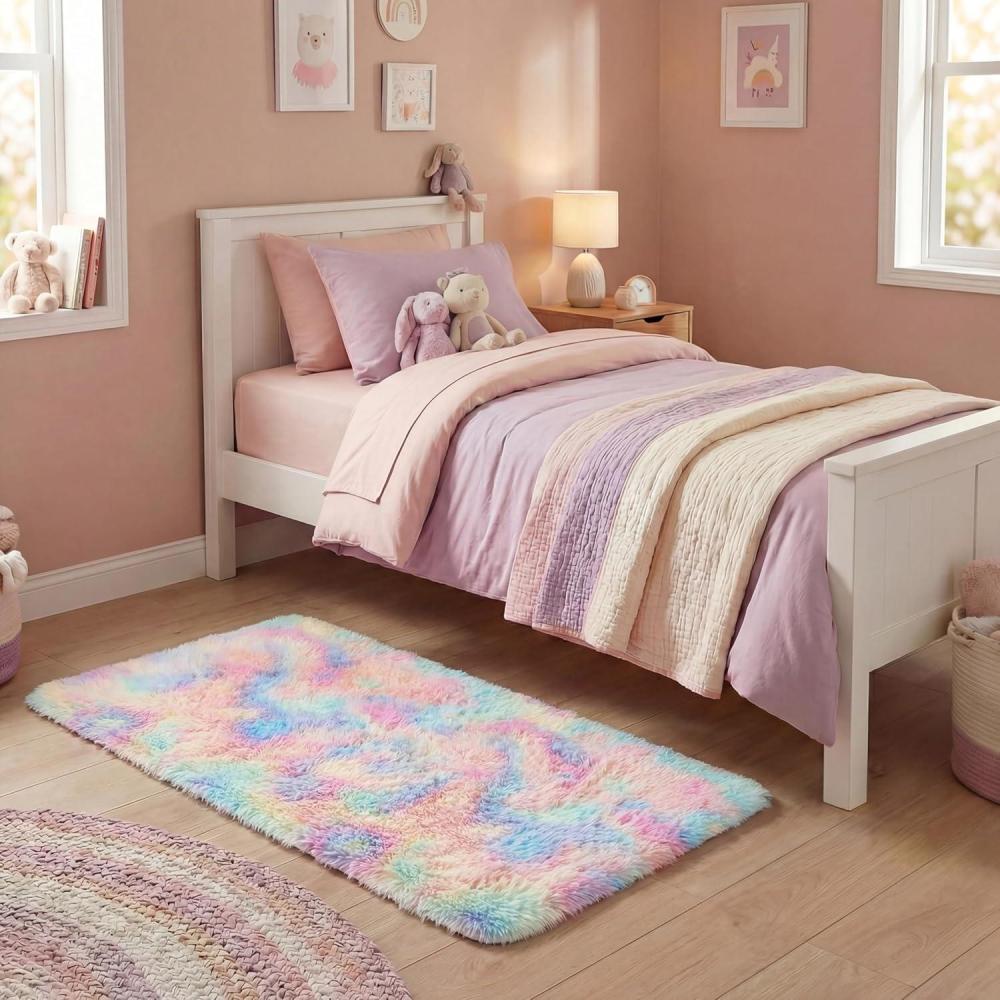 image:imageSAFAVIEH Rainbow Shag Collection Area Rug 8 x 10 Light Beige Slip Resistant NonShedding amp Easy Care 16inch Thick Ideal for Living Room Bedroom Home Office Dining Space RBO100A8Rainbow