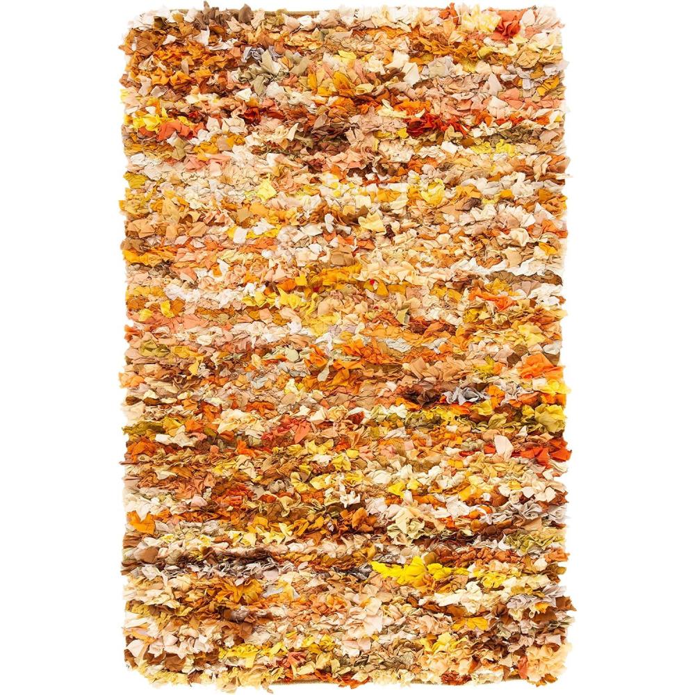 image:imageSAFAVIEH Rio Shag Collection Area Rug 5 x 8 Green amp Multi Handmade Decorative 35inch Thick Ideal for High Traffic Areas in Living Room Bedroom SG951AGoldMulti