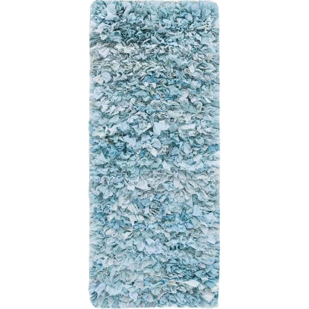 image:imageSAFAVIEH Rio Shag Collection Area Rug 5 x 8 Green amp Multi Handmade Decorative 35inch Thick Ideal for High Traffic Areas in Living Room Bedroom SG951ASky