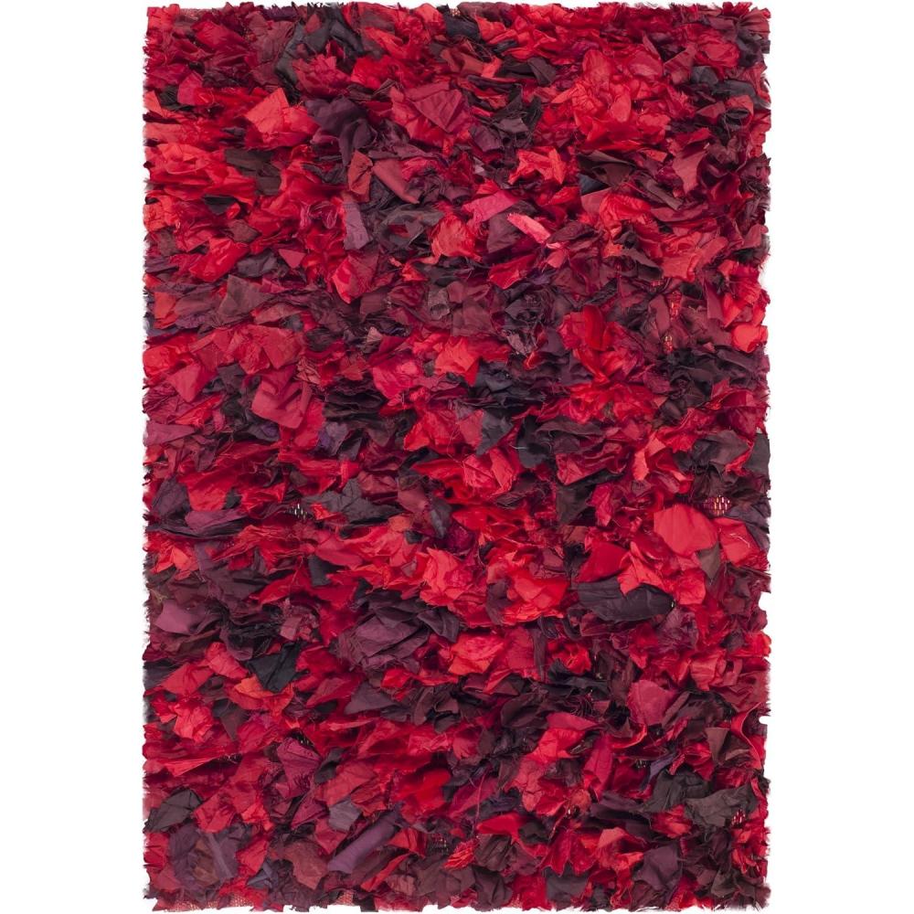 image:imageSAFAVIEH Rio Shag Collection Area Rug 5 x 8 Green amp Multi Handmade Decorative 35inch Thick Ideal for High Traffic Areas in Living Room Bedroom SG951ARedMulti