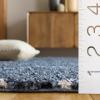 SAFAVIEH Area Rug 8×10 – Arizona Shag Collection – Large – Dark Grey & Ivory, Moroccan Boho Design, Non-Shedding & Easy to Clean, Plush Pile, Ideal for Living Room, Bedroom, Dining Space (ASG743G)(Slate Blue/Ivory)