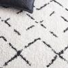 SAFAVIEH Area Rug 8×10 – Arizona Shag Collection – Large – Dark Grey & Ivory, Moroccan Boho Design, Non-Shedding & Easy to Clean, Plush Pile, Ideal for Living Room, Bedroom, Dining Space (ASG743G)(Ivory/Black)