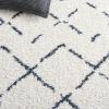 SAFAVIEH Area Rug 8×10 – Arizona Shag Collection – Large – Dark Grey & Ivory, Moroccan Boho Design, Non-Shedding & Easy to Clean, Plush Pile, Ideal for Living Room, Bedroom, Dining Space (ASG743G)(Ivory/Slate)