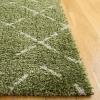 SAFAVIEH Area Rug 8×10 – Arizona Shag Collection – Large – Dark Grey & Ivory, Moroccan Boho Design, Non-Shedding & Easy to Clean, Plush Pile, Ideal for Living Room, Bedroom, Dining Space (ASG743G)(Green/Ivory)