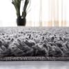 SAFAVIEH Area Rug 8×10 – August Shag Collection – Large – Beige, Solid Pattern, Non-Shedding & Easy Cleaning, Plush Thick Pile, Ideal for Living Room, Bedroom, Dining Space (AUG200D)(Charcoal)