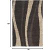 SAFAVIEH Area Rug 8×10 – Florida Shag Collection – Large – Dark Brown & Beige, Stripe Design, Non-Shedding & Easy Cleaning, Plush Thick Pile, Ideal for Living Room, Bedroom, Dining Space (SG451-2813)