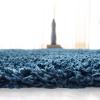 SAFAVIEH Area Rug 8×10 – Fontana Shag Collection – Large – Grey, Solid Pattern, Non-Shedding & Easy Cleaning, Ultra Plush Thick Pile, Ideal for Living Room, Bedroom, Dining Space (FNT800F)(Blue)