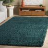 SAFAVIEH Area Rug 8×10 – Fontana Shag Collection – Large – Grey, Solid Pattern, Non-Shedding & Easy Cleaning, Ultra Plush Thick Pile, Ideal for Living Room, Bedroom, Dining Space (FNT800F)(Dark Green)