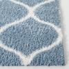 SAFAVIEH Area Rug 8×10 – Tahoe Shag Collection – Large – Silver & White, Trellis Pattern, Non-Shedding & Easy Cleaning, Plush Thick Pile, Ideal for Living Room, Bedroom, Dining Space (THO677G)(Blue/White)