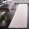 SAFAVIEH Area Rug 8×10 – Tahoe Shag Collection – Large – Silver & White, Trellis Pattern, Non-Shedding & Easy Cleaning, Plush Thick Pile, Ideal for Living Room, Bedroom, Dining Space (THO677G)(Silver/White)