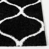 SAFAVIEH Area Rug 8×10 – Tahoe Shag Collection – Large – Silver & White, Trellis Pattern, Non-Shedding & Easy Cleaning, Plush Thick Pile, Ideal for Living Room, Bedroom, Dining Space (THO677G)(Black/White)