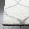 SAFAVIEH Area Rug 8×10 – Tahoe Shag Collection – Large – Silver & White, Trellis Pattern, Non-Shedding & Easy Cleaning, Plush Thick Pile, Ideal for Living Room, Bedroom, Dining Space (THO677G)(White/Grey)