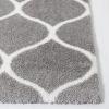 SAFAVIEH Area Rug 8×10 – Tahoe Shag Collection – Large – Silver & White, Trellis Pattern, Non-Shedding & Easy Cleaning, Plush Thick Pile, Ideal for Living Room, Bedroom, Dining Space (THO677G)(Grey/White)