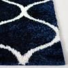 SAFAVIEH Area Rug 8×10 – Tahoe Shag Collection – Large – Silver & White, Trellis Pattern, Non-Shedding & Easy Cleaning, Plush Thick Pile, Ideal for Living Room, Bedroom, Dining Space (THO677G)(Navy/White)