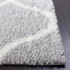 SAFAVIEH Area Rug 8×10 – Tahoe Shag Collection – Large – Silver & White, Trellis Pattern, Non-Shedding & Easy Cleaning, Plush Thick Pile, Ideal for Living Room, Bedroom, Dining Space (THO677G)(Light Grey/White)