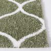 SAFAVIEH Area Rug 8×10 – Tahoe Shag Collection – Large – Silver & White, Trellis Pattern, Non-Shedding & Easy Cleaning, Plush Thick Pile, Ideal for Living Room, Bedroom, Dining Space (THO677G)(Sage/White)