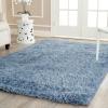 SAFAVIEH Classic Shag Collection Area Rug – 5′ x 8′, Lime, Handmade, 1.75-inch Thick Ideal for High Traffic Areas in Living Room, Bedroom (SG240B)(Light Blue)