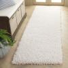 SAFAVIEH Classic Shag Collection Area Rug – 5′ x 8′, Lime, Handmade, 1.75-inch Thick Ideal for High Traffic Areas in Living Room, Bedroom (SG240B)(White)