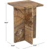 SAFAVIEH Couture Collection – Adriano Brown & Beige Marble Square Accent Table, Fully Assembled Stone Side Table (SFV5767A)(Brown/Beige)