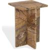 SAFAVIEH Couture Collection – Adriano Brown & Beige Marble Square Accent Table, Fully Assembled Stone Side Table (SFV5767A)(Brown/Beige)