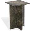 SAFAVIEH Couture Collection – Adriano Brown & Beige Marble Square Accent Table, Fully Assembled Stone Side Table (SFV5767A)(Green/Brown)