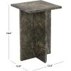 SAFAVIEH Couture Collection – Adriano Brown & Beige Marble Square Accent Table, Fully Assembled Stone Side Table (SFV5767A)(Green/Brown)