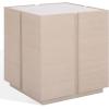 SAFAVIEH Couture Collection – Alanabella Blonde Oak & White Marble Accent Table, Modern Square Side Table, Fully Assembled (SFV5551A)(Sand/White)