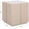 SAFAVIEH Couture Collection – Alanabella Blonde Oak & White Marble Accent Table, Modern Square Side Table, Fully Assembled (SFV5551A)(Sand/White)