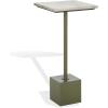 SAFAVIEH Couture Collection – Albertelli Olive Green Iron Accent Table, Compact Drink Table, Marble Top Pedestal Design (SFV6807A)(Olive Green/White)