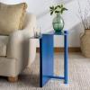 SAFAVIEH Couture Collection – Aldwyn Blue Metal Accent Table, Modern Fully Assembled Side Table (SFV6803C)(Blue)