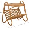 SAFAVIEH Couture Collection – Bayard Natural Rattan Accent Table, Side Table with Magazine Holder, Tropical Coastal Design, Fully Assembled (CWK3017A)(Natural)