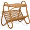 SAFAVIEH Couture Collection – Bayard Natural Rattan Accent Table, Side Table with Magazine Holder, Tropical Coastal Design, Fully Assembled (CWK3017A)(Natural)