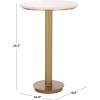 SAFAVIEH Couture Collection – Branxton Brass & Marble Accent Table, Tall Round Side Table, Modern Pedestal Design (SFV7917A)(Brass/White)