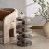 SAFAVIEH Couture Collection – Danny Green & Brown Stacked Round Marble Accent Table, Fully Assembled (SFV5766B)(Green/Brown)