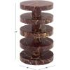 SAFAVIEH Couture Collection – Danny Green & Brown Stacked Round Marble Accent Table, Fully Assembled (SFV5766B)(Red/White)