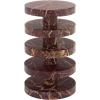 SAFAVIEH Couture Collection – Danny Green & Brown Stacked Round Marble Accent Table, Fully Assembled (SFV5766B)(Red/White)