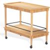SAFAVIEH Couture Collection – Donna Brielle Natural Brown Bar Cart, 2-Shelf Rolling Serving Cart with Black Rail Detail, Modern Design (SFV4248A)(Natural)