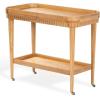 SAFAVIEH Couture Collection – Felicia Briana Natural Brown Bar Cart, 2-Shelf Serving Cart on Wheels (SFV4247A)(Natural)
