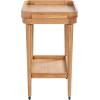 SAFAVIEH Couture Collection – Felicia Briana Natural Brown Bar Cart, 2-Shelf Serving Cart on Wheels (SFV4247A)(Natural)