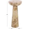 SAFAVIEH Couture Collection – Glendale Beige Round Marble Accent Table, Stone Pedestal Side Table, Modern Sculptural Design (SFV9766B)(Beige)