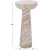 SAFAVIEH Couture Collection – Glendale Beige Round Marble Accent Table, Stone Pedestal Side Table, Modern Sculptural Design (SFV9766B)(White/Brown)