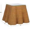 SAFAVIEH Couture Collection – Hylda Natural Rattan Accent Table, Square Design with Glass Top, Boho Coastal Style, Fully Assembled (CWK3010A)(Natural)