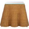 SAFAVIEH Couture Collection – Hylda Natural Rattan Accent Table, Square Design with Glass Top, Boho Coastal Style, Fully Assembled (CWK3010A)(Natural)