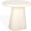 SAFAVIEH Couture Collection – Jabrielle Ivory Concrete Accent Table, Sculptural Modern Side Table, Minimalist Silhouette (SFV2600A)(Ivory)